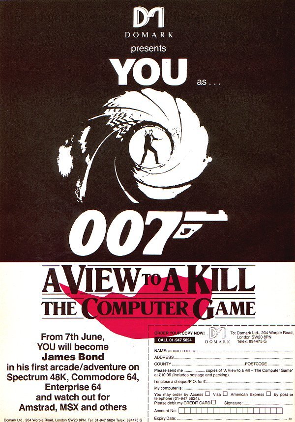 View to a Kill - The Computer Game, A, постер № 3