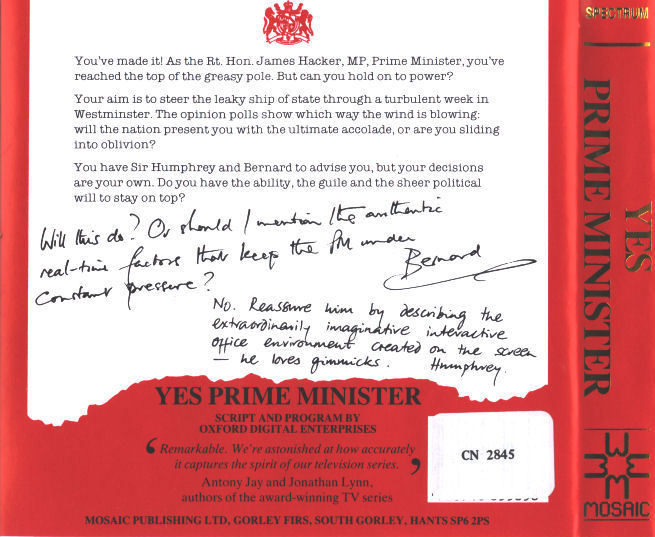 Yes, Prime Minister, постер № 1