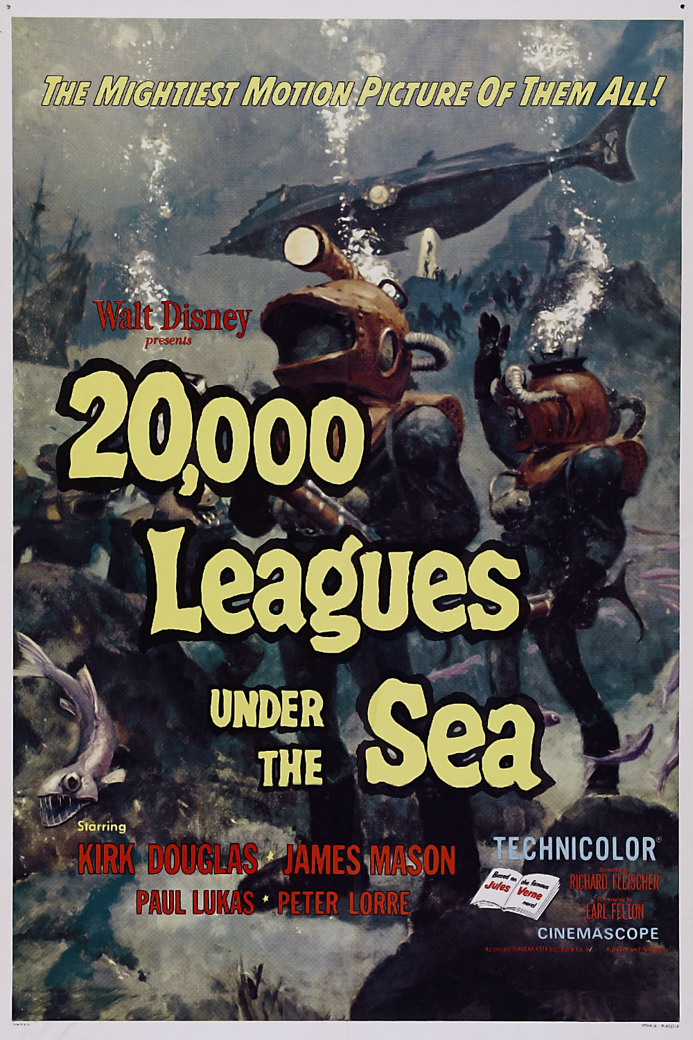 20000 лье под водой (1954), постер № 1