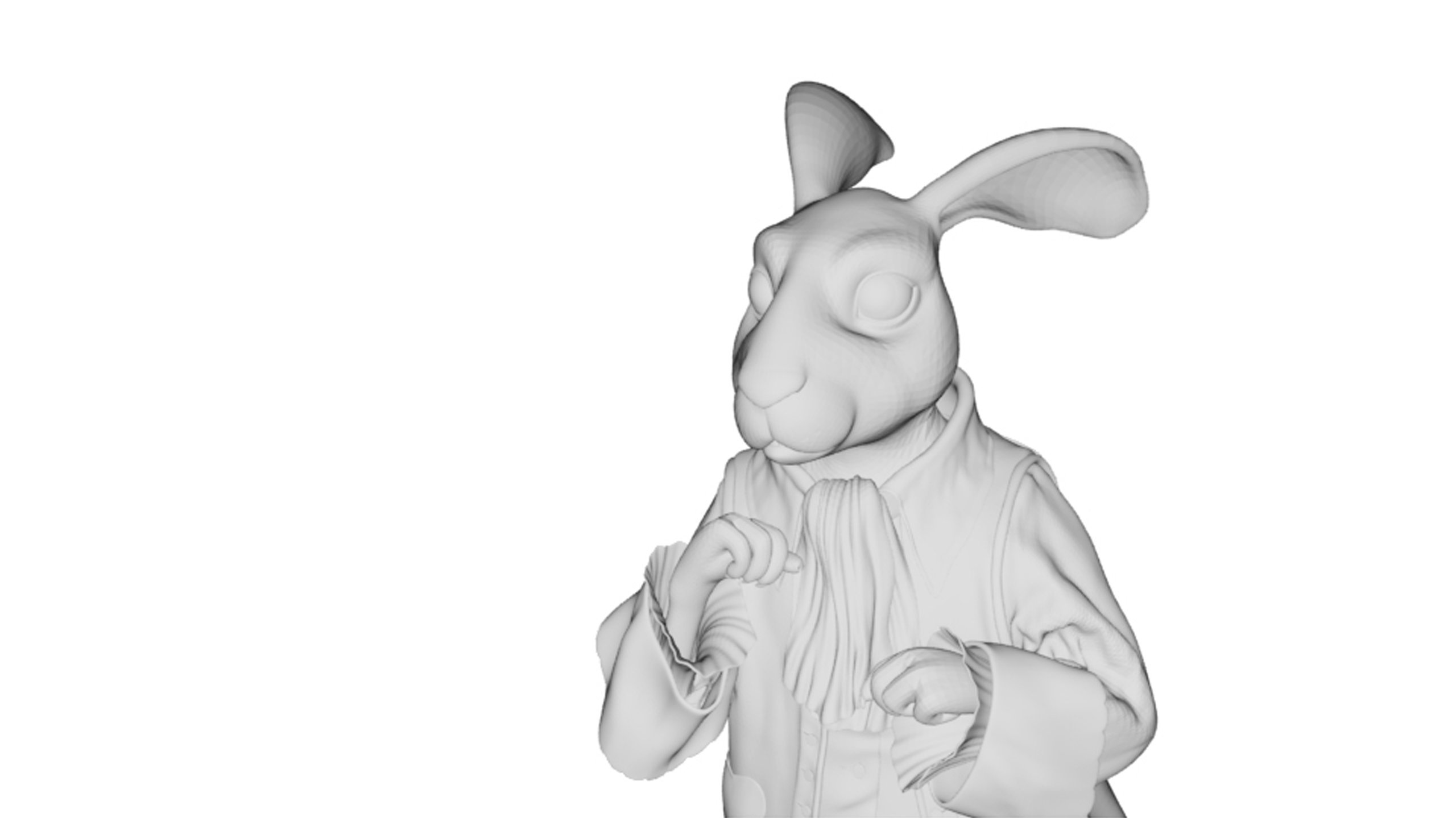 Кролик из Алисы в стране чудес 3д модель